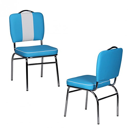 FineBuy Esszimmerstuhl American Diner 50er Jahre Retro Blau Weiß FineBuy Esszimmerstuhl American Diner 50er Jahre Retro Blau Weiß