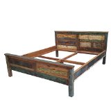 Shabby Doppelbett in Bunt